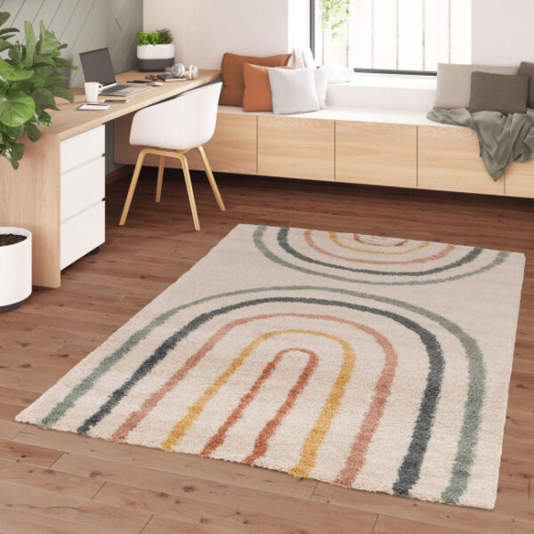 VICTORIA II Contemporary geometric pattern rug – Multicolored