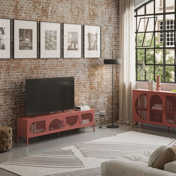 ZIO 4-door metal TV cabinet L180cm